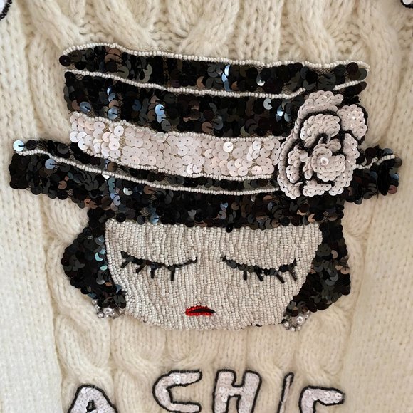 house of mua mua "i don't give a chic" embellished sweater - Picture 4 of 4